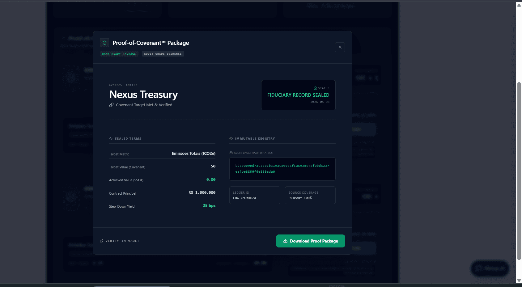 Proof-of-Covenant Package Interface